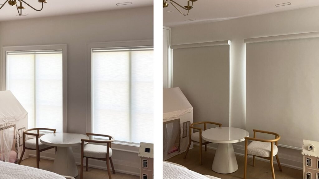 Professional Starlight Shutter installer fitting custom roller blinds in a GTA home.