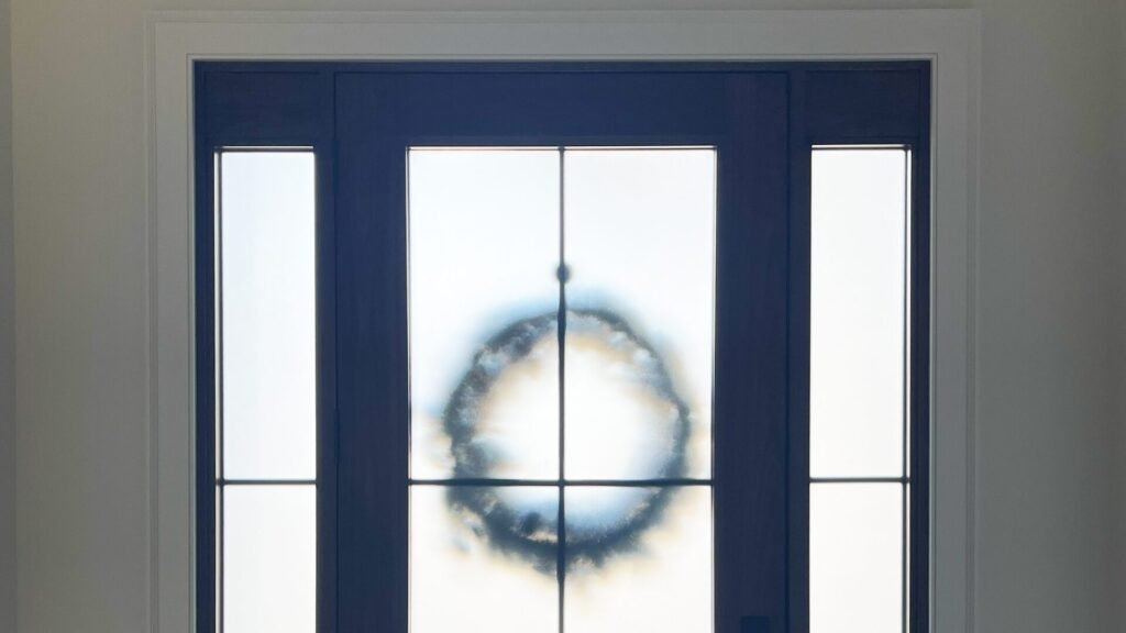 Starlight Shutter installed a frosted film to provide effortless privacy at front door while still welcoming the natural light.