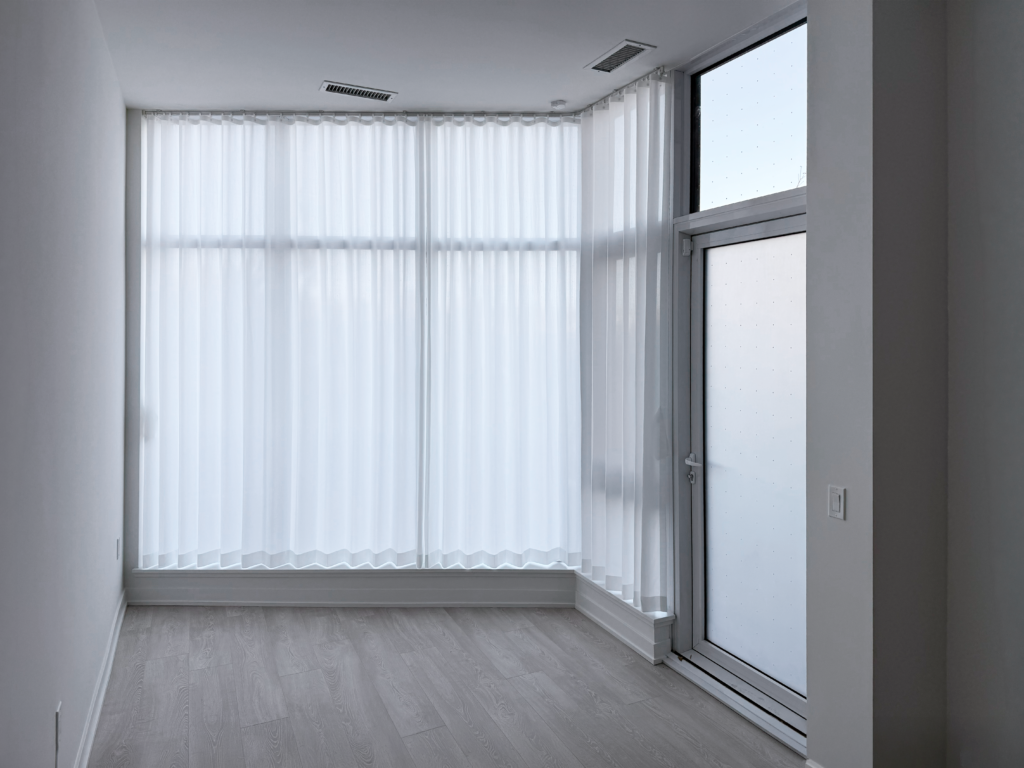 sheer installed by starlight shutter expert in new condo living room