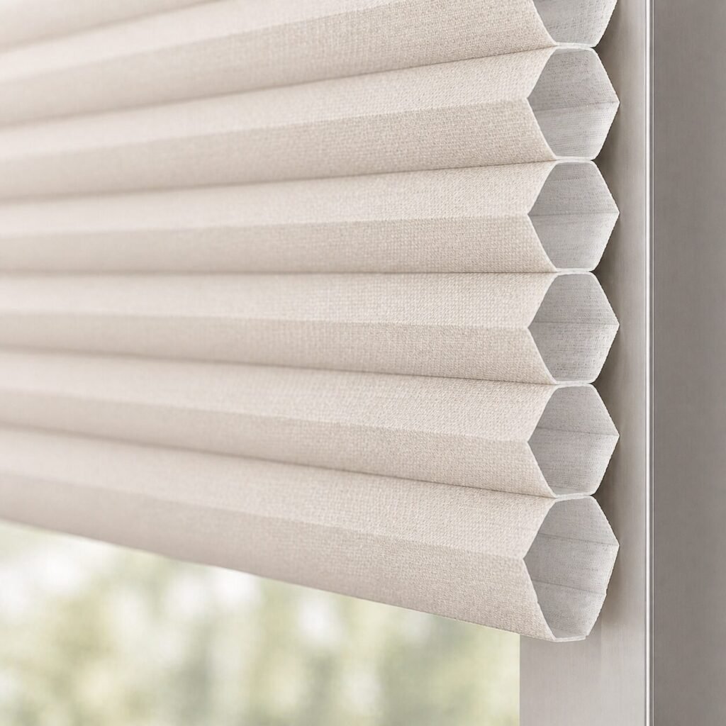 a Cellular Shades in honeycomb structure in GTA house