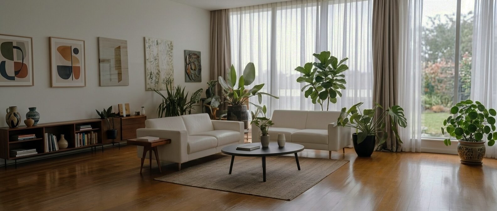 Custom window drapery and curtains in a Toronto home