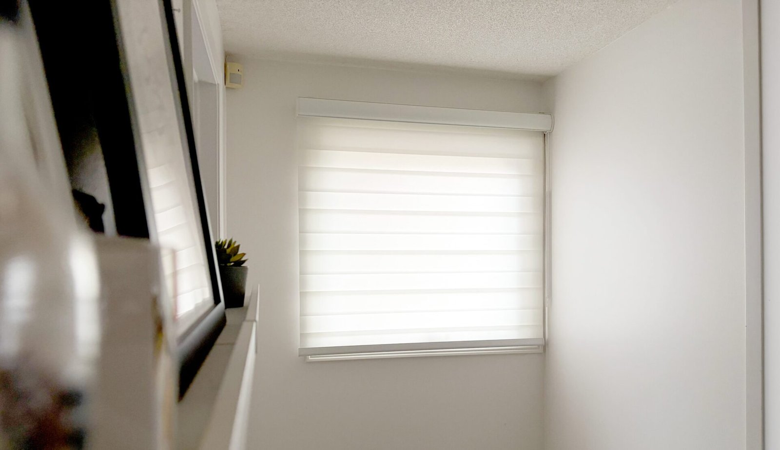off white zebra blinds in a GTA home
