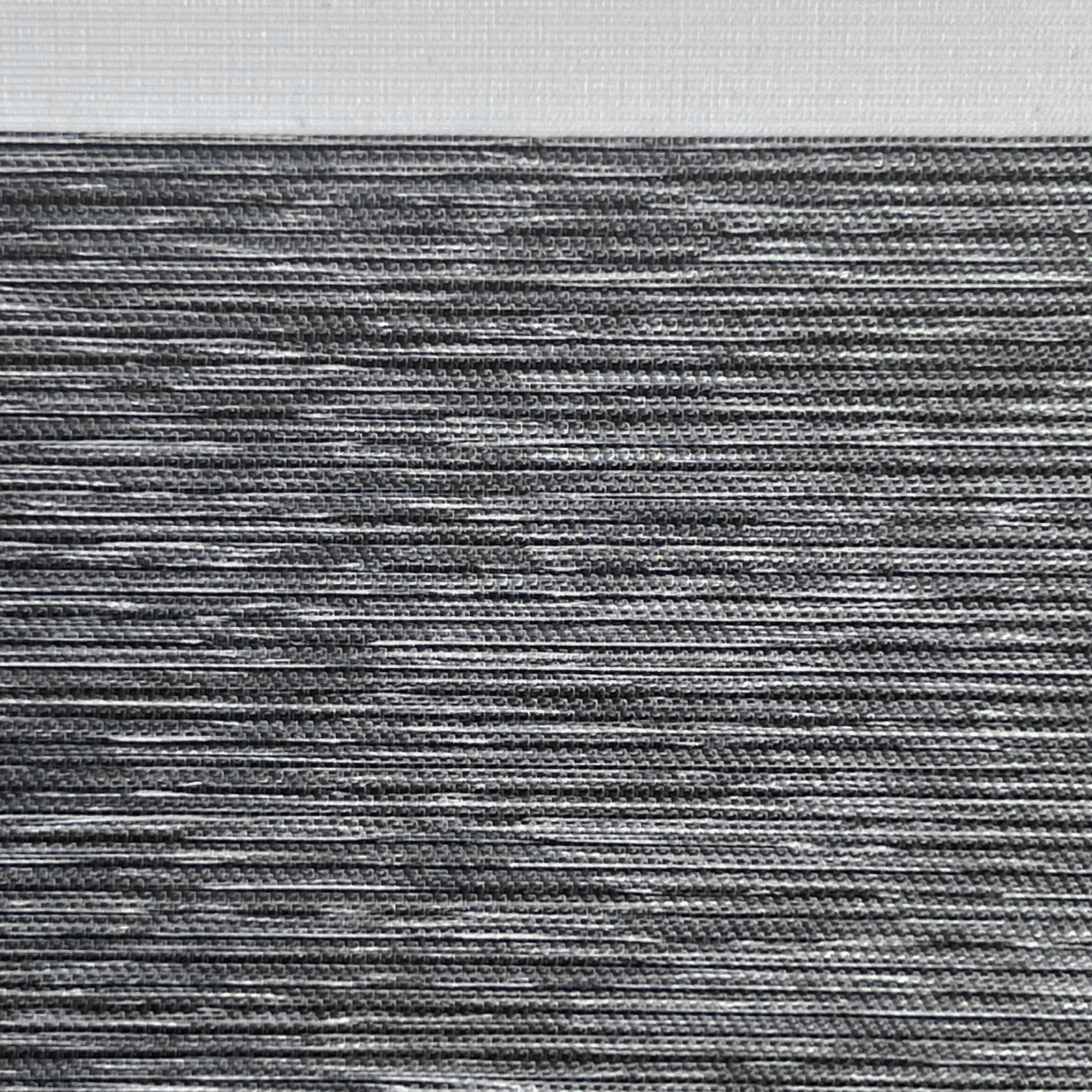 Zebra blind fabric swatch: Aqua Wide — Charcoal