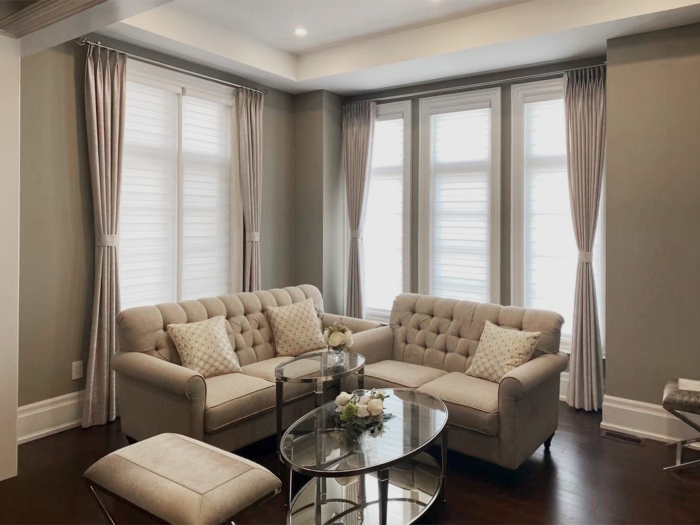 Custom blinds and shades, made to measure and installed in a Toronto home