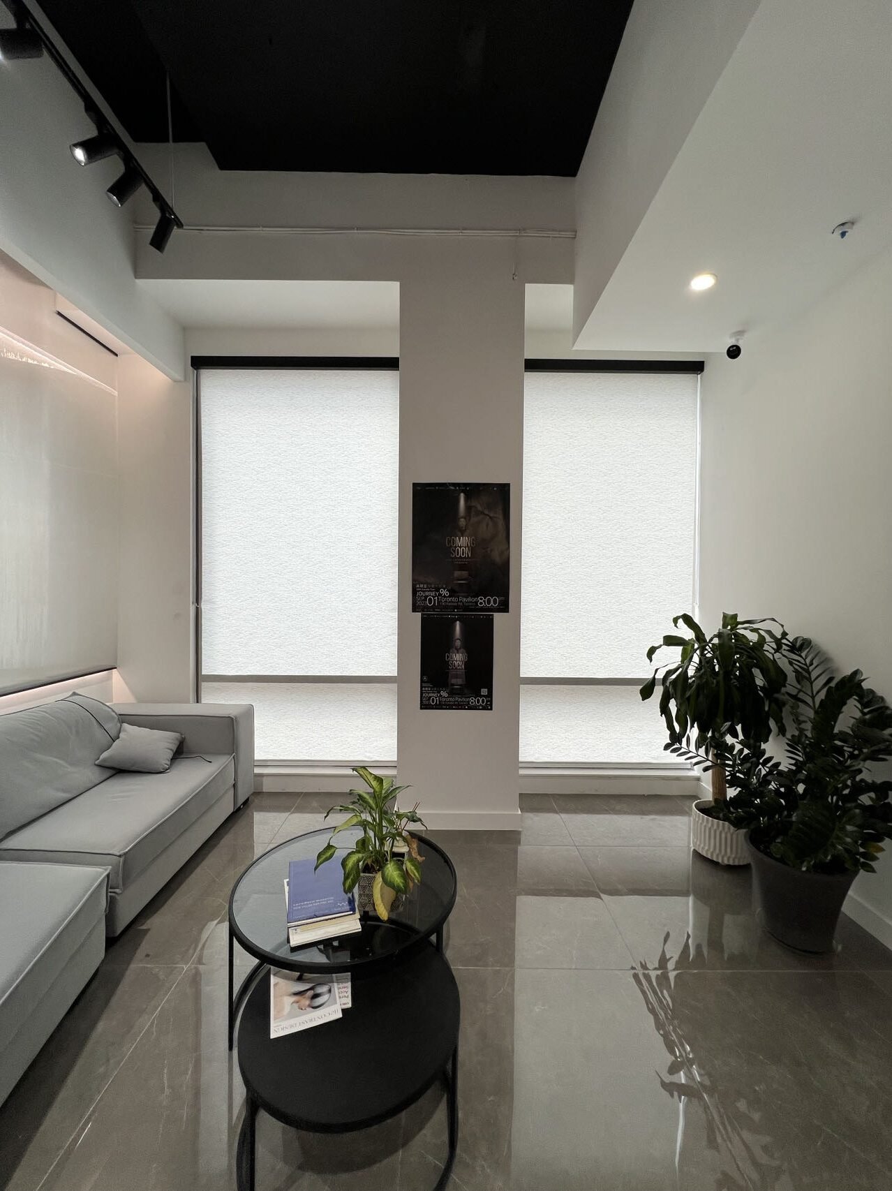 Light-filtering roller blinds in a modern Toronto living space