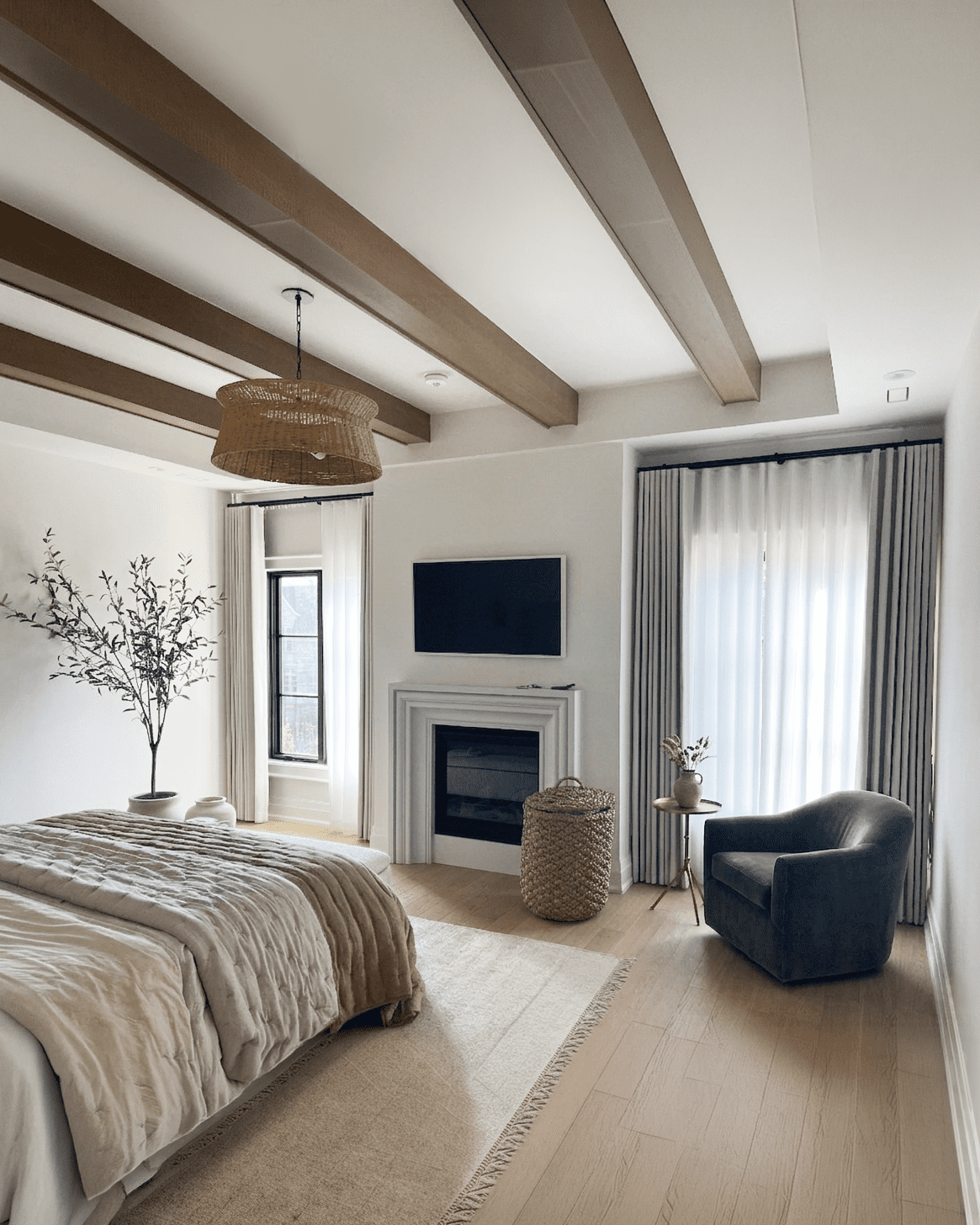 Custom window treatments in a Scarborough home by Starlight Shutter