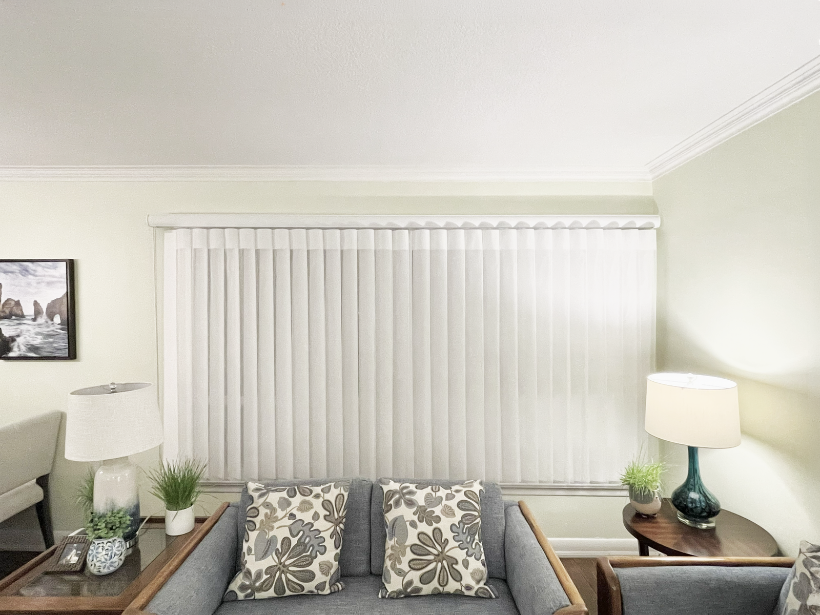 Dream Shades vertical sheer on large windows in a Toronto home