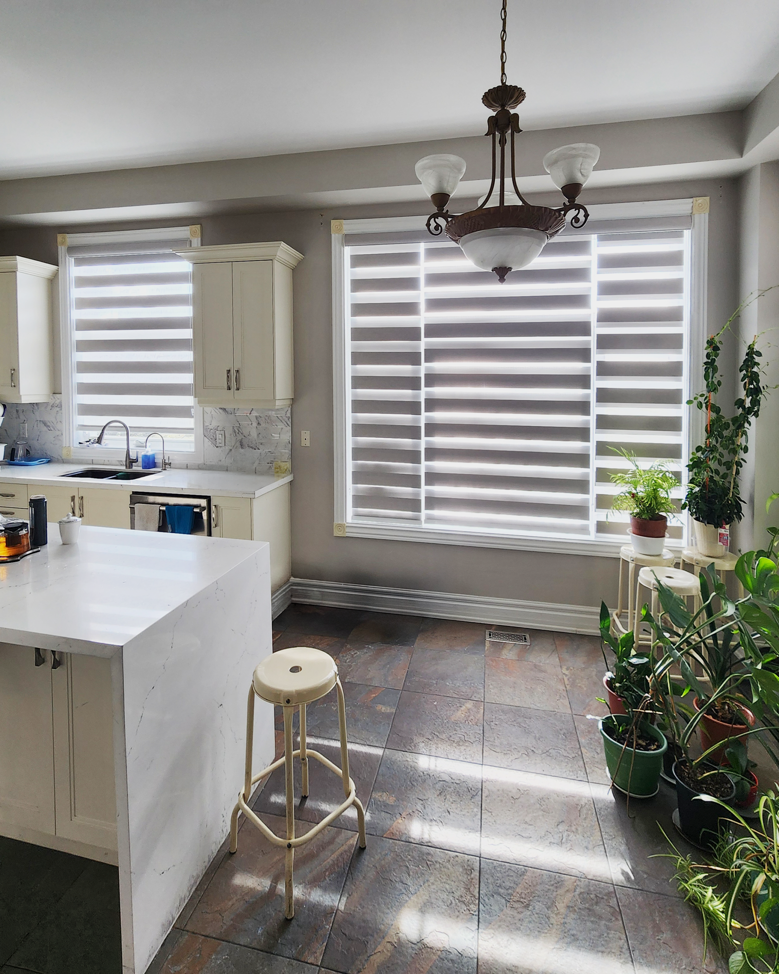 Custom window treatments in a Richmond Hill home by Starlight Shutter