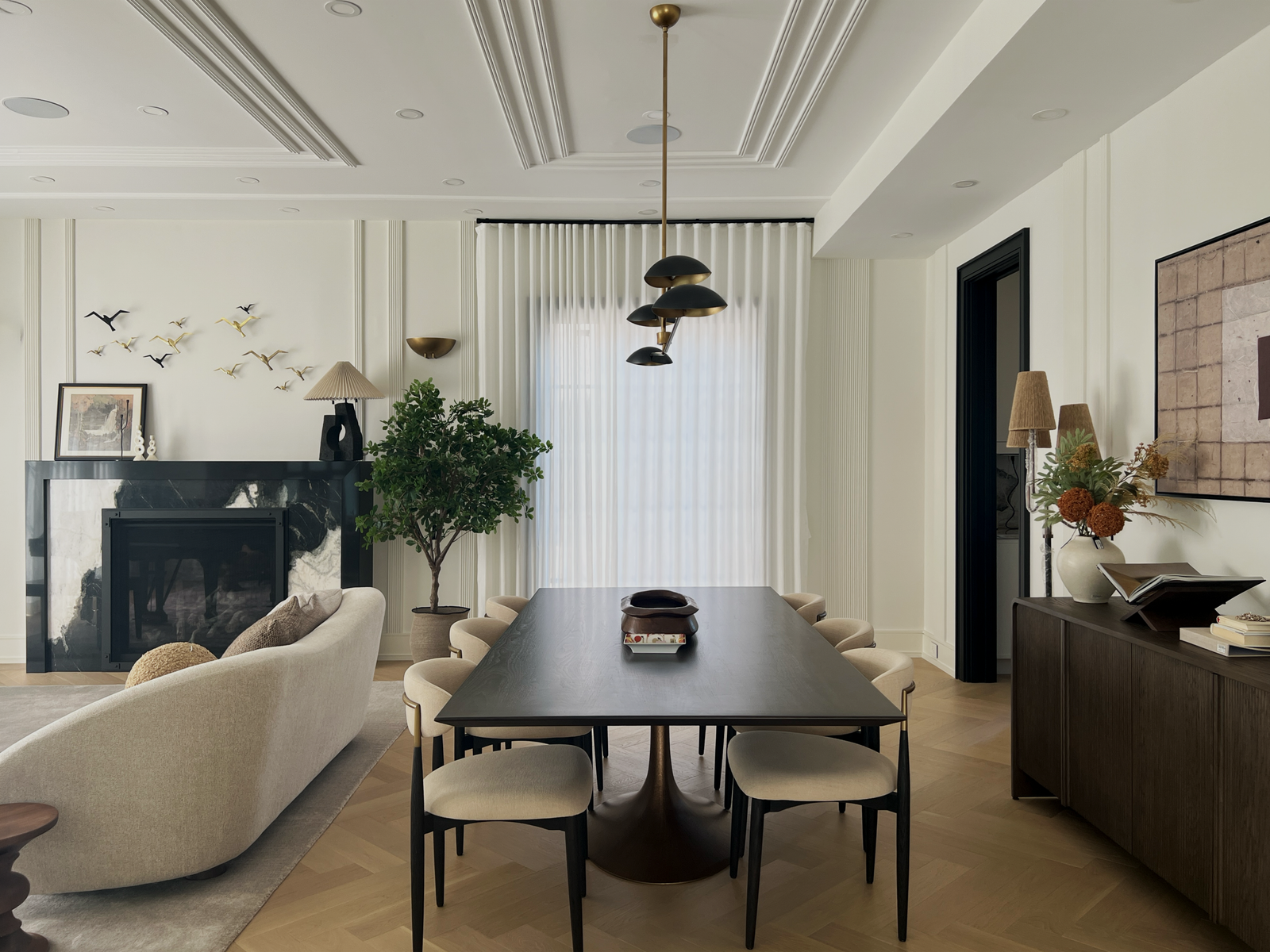 Custom drapery in a finished living space
