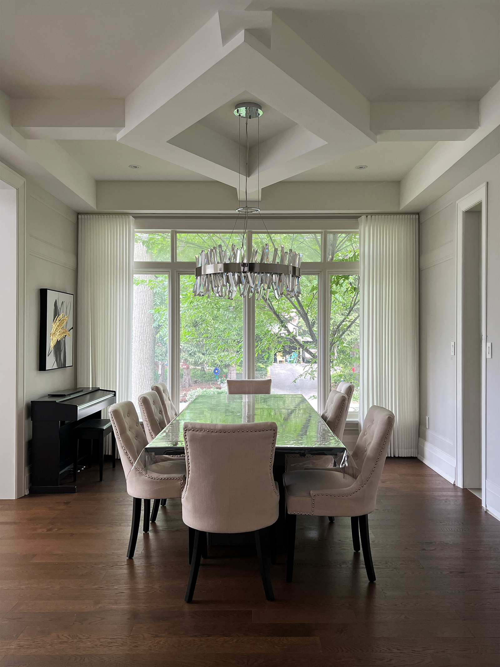 Custom window drapery and curtains in a Toronto home