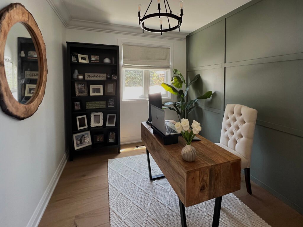 Custom Roman shades in a Toronto home