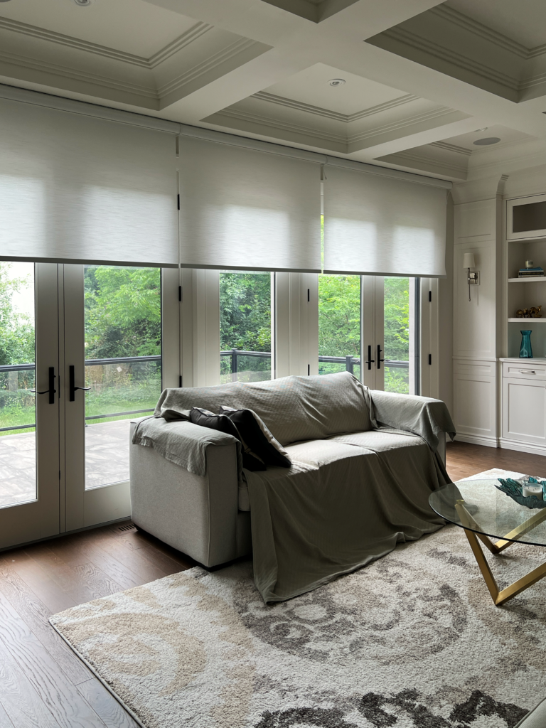 motorized roller blinds installed by starlight shutter expert in oakville