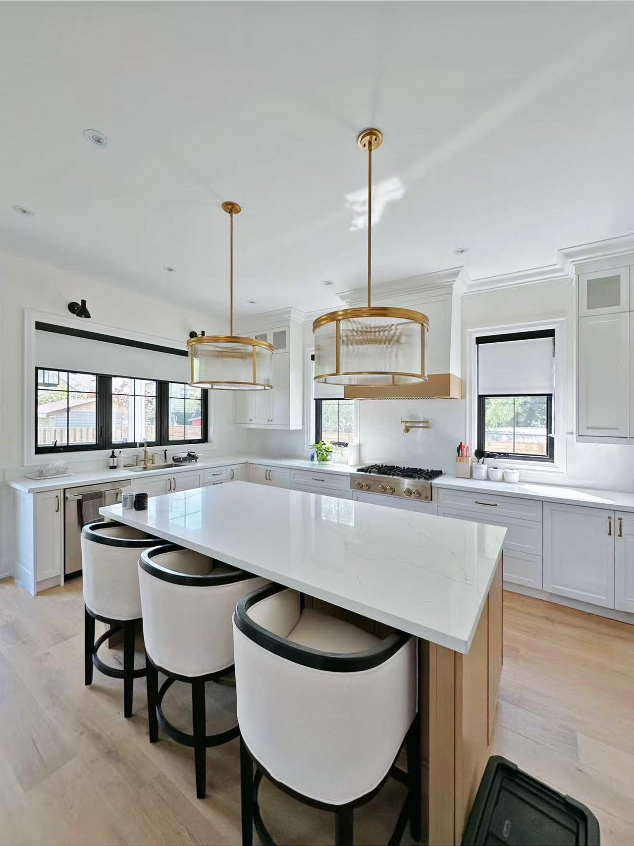 Roller blinds in a Milton kitchen by Starlight Shutter