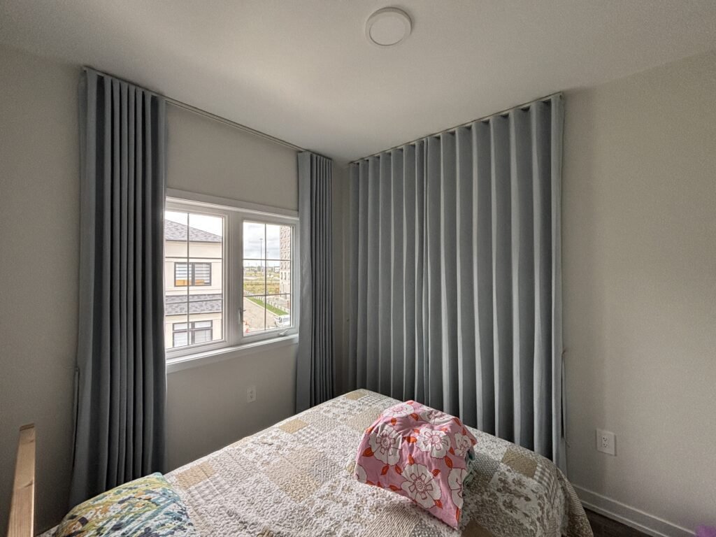 blackout curtains for corner window